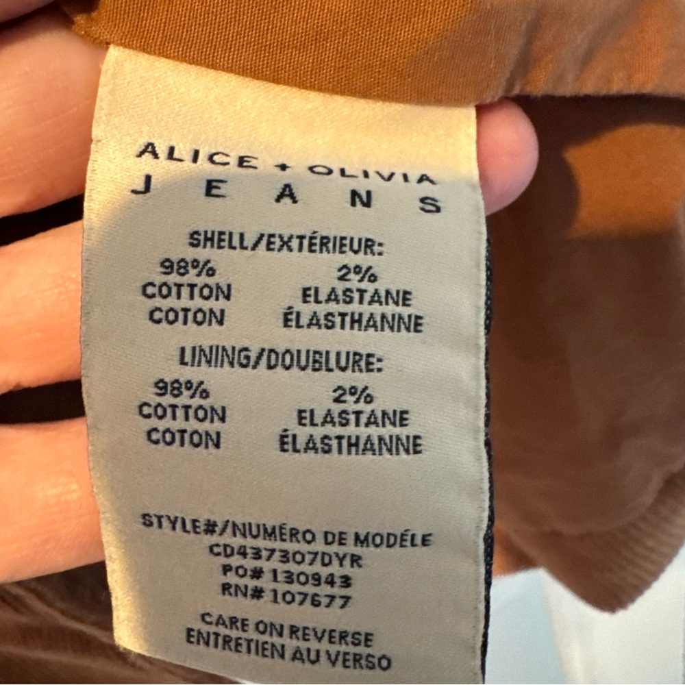 Alice + Olivia Macey Cottonblend Tan Corduroy Blazer | Size 2 - Picture 5 of 7